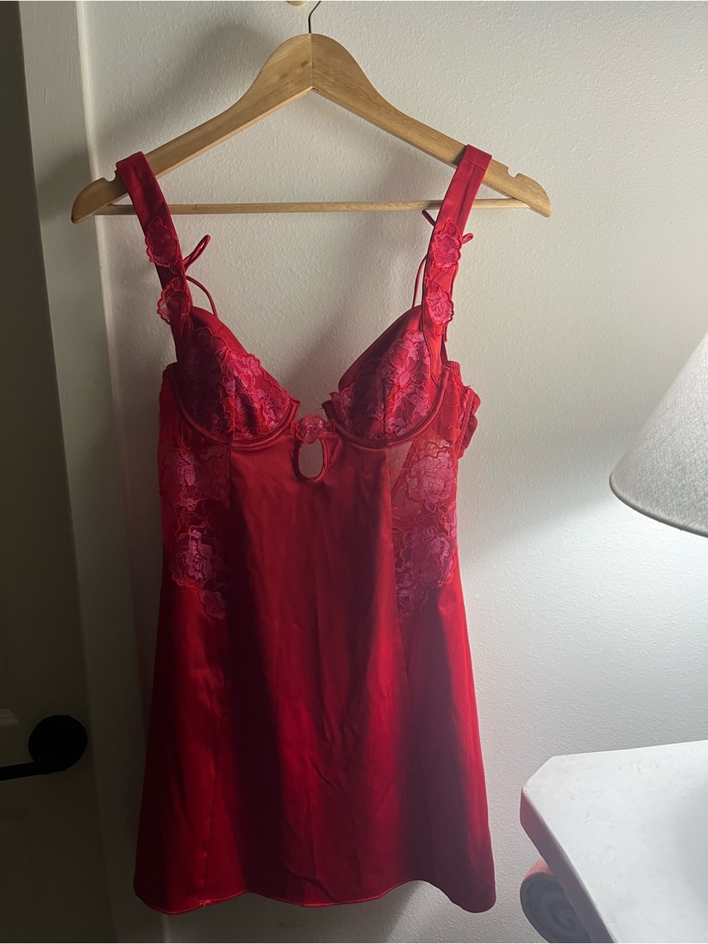 For Love And Lemons Red Lace & Satin Chemise